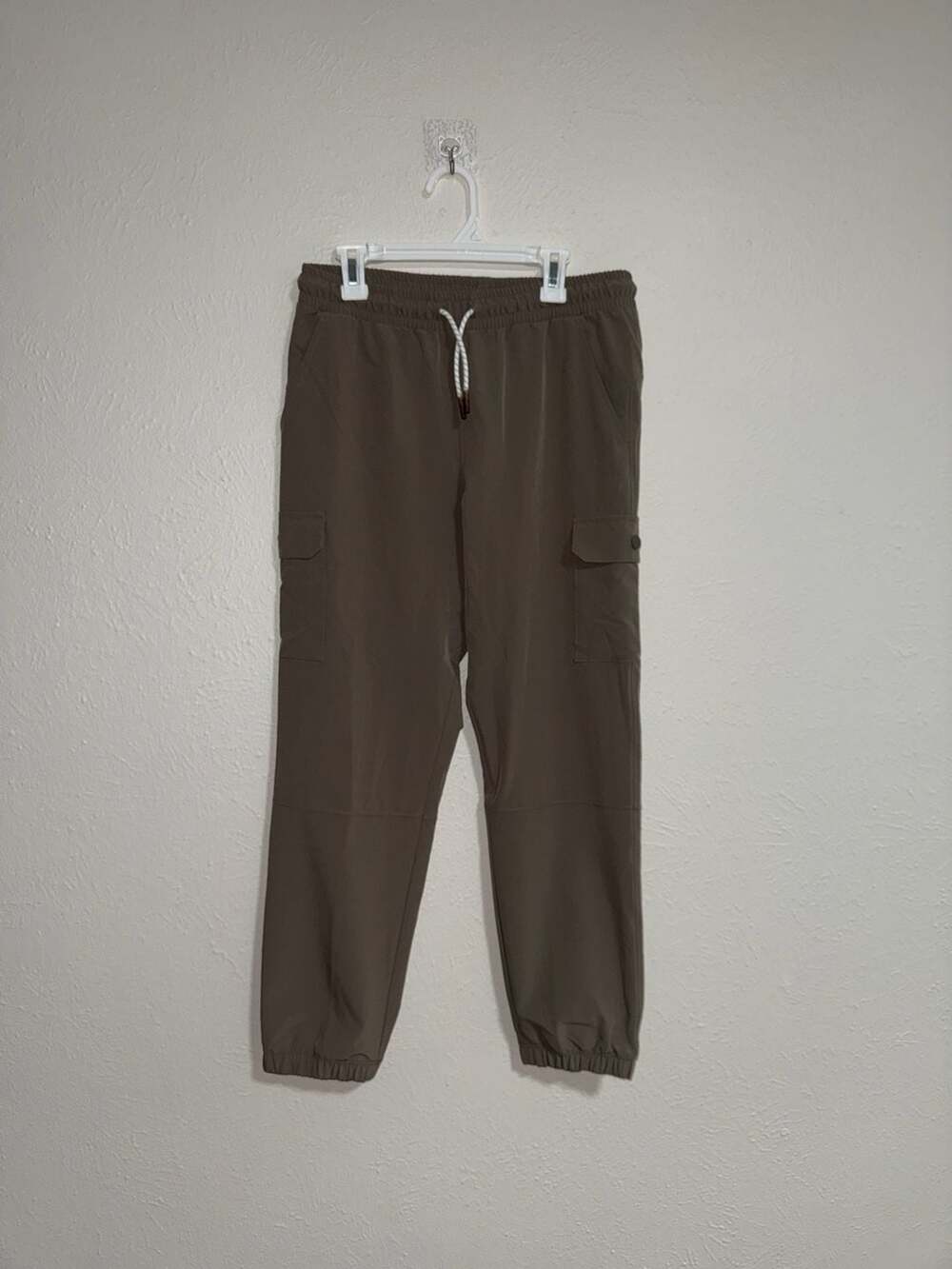 All in Motion Girls' Lightweight Cargo Joggers with Pockets - Dark Olive XL (14)